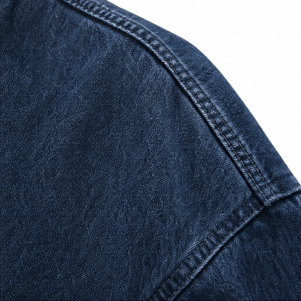 Hanna | Boxy Washed Denim-Look Half-Zip Pullover for Women