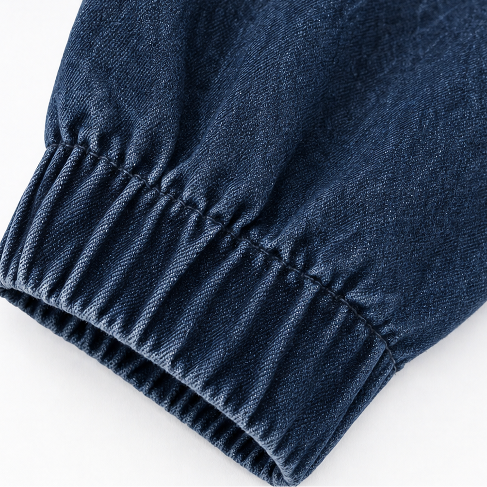 Hanna | Boxy Washed Denim-Look Half-Zip Pullover for Women