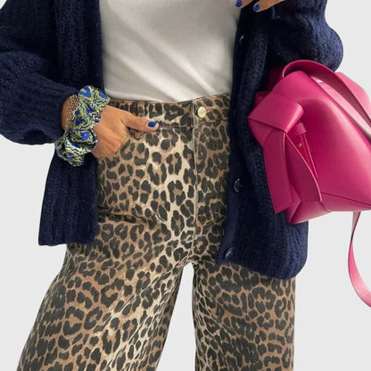 Chandra | Women's Vintage Leopard Print Jeans – Casual Chic