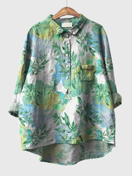Valeria | Women's Floral V-Neck Long Sleeve Blouse – Work