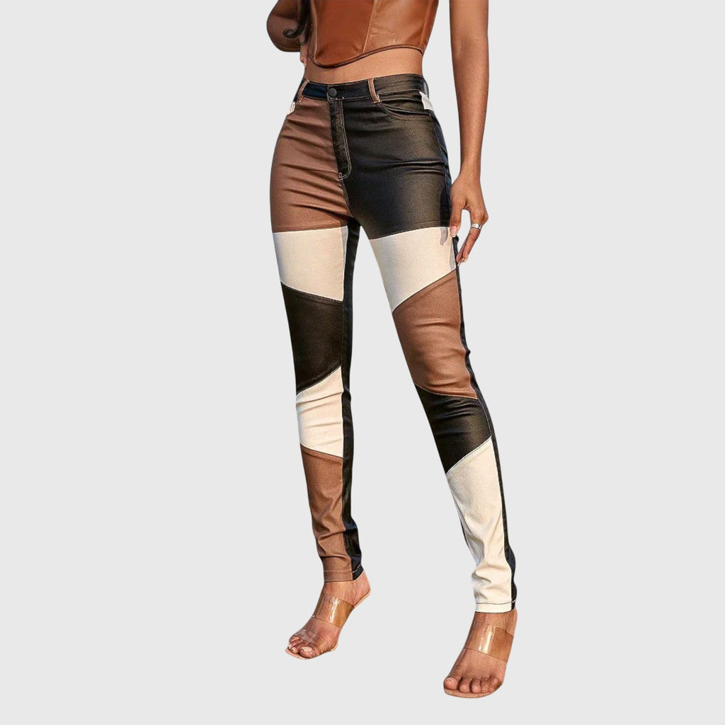Calliope | Women's Tube Pants Color Block High-Waist Trousers