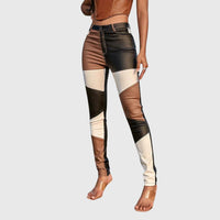 Calliope | Women's Tube Pants Color Block High-Waist Trousers