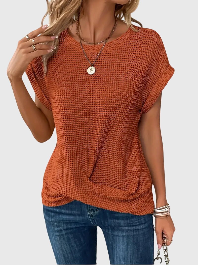 Isa | Women's Elegant Crew Neck Blouse for Work & Parties