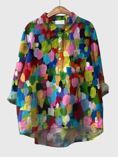 Valeria | Women's Floral V-Neck Long Sleeve Blouse – Work