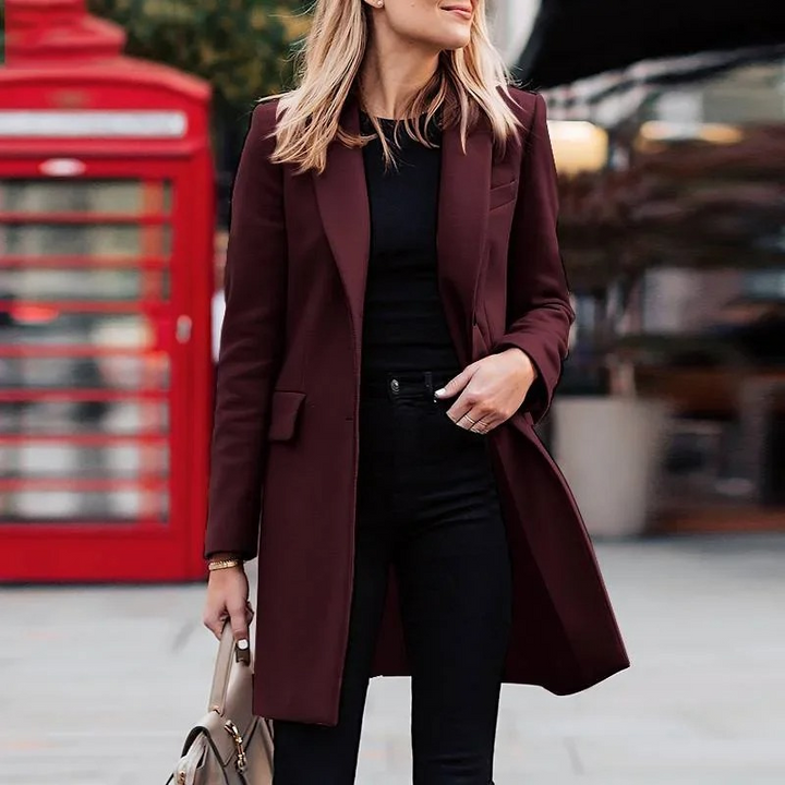 Laurentine | Single-Breasted Notch Lapel Trench Coat for Women