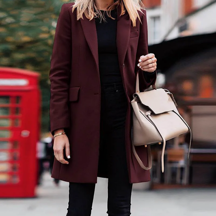 Laurentine | Single-Breasted Notch Lapel Trench Coat for Women