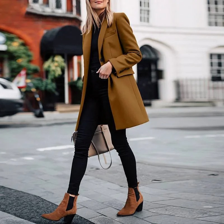 Laurentine | Single-Breasted Notch Lapel Trench Coat for Women