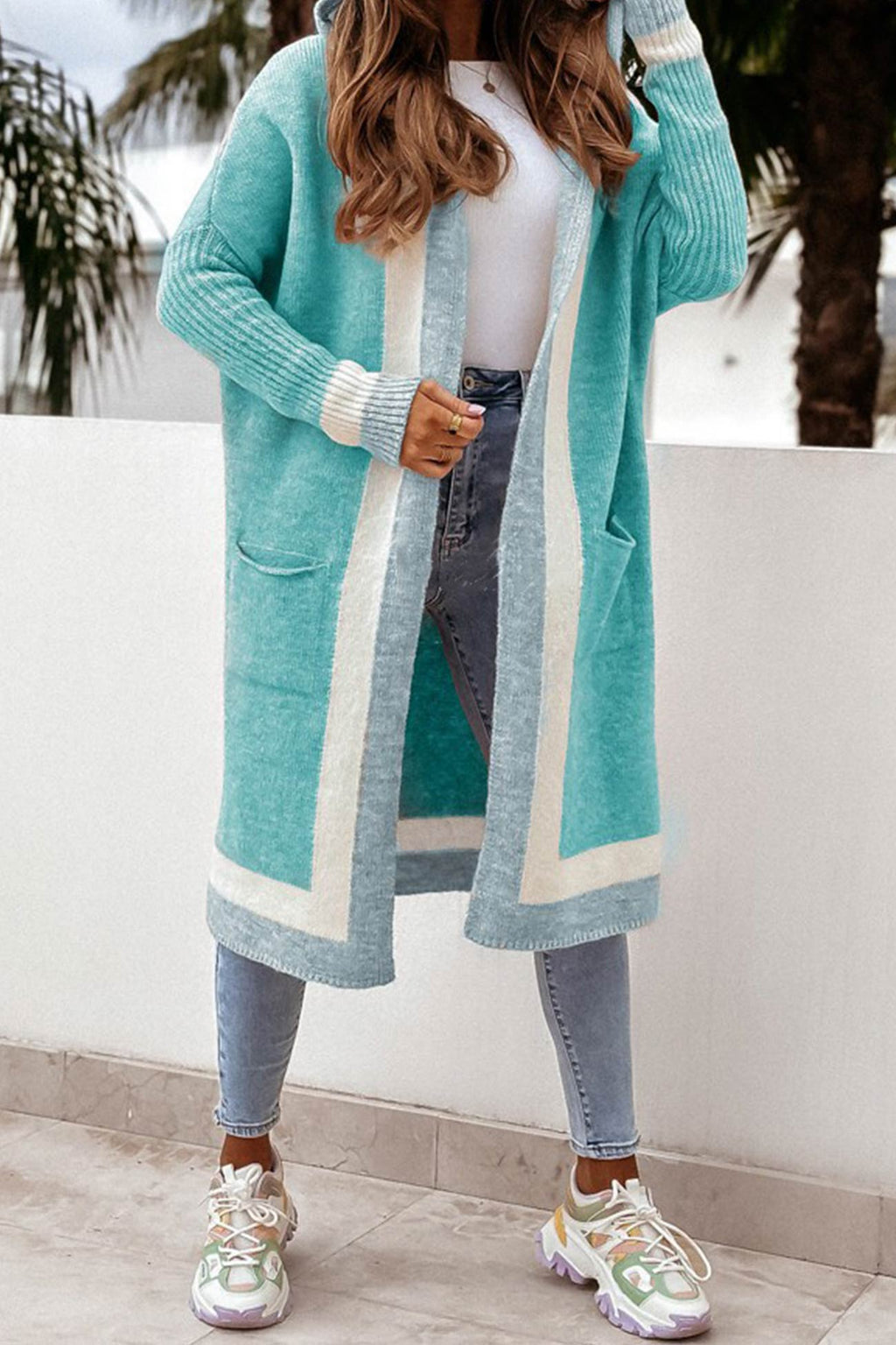 Ines | Longline Open-Front Ribbed Cardigan for Women