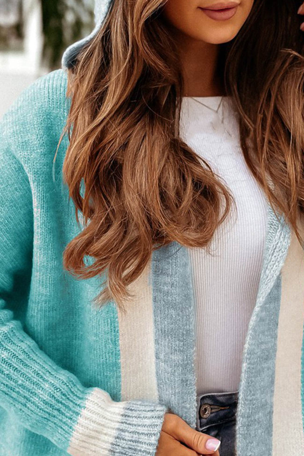 Ines | Longline Open-Front Ribbed Cardigan for Women
