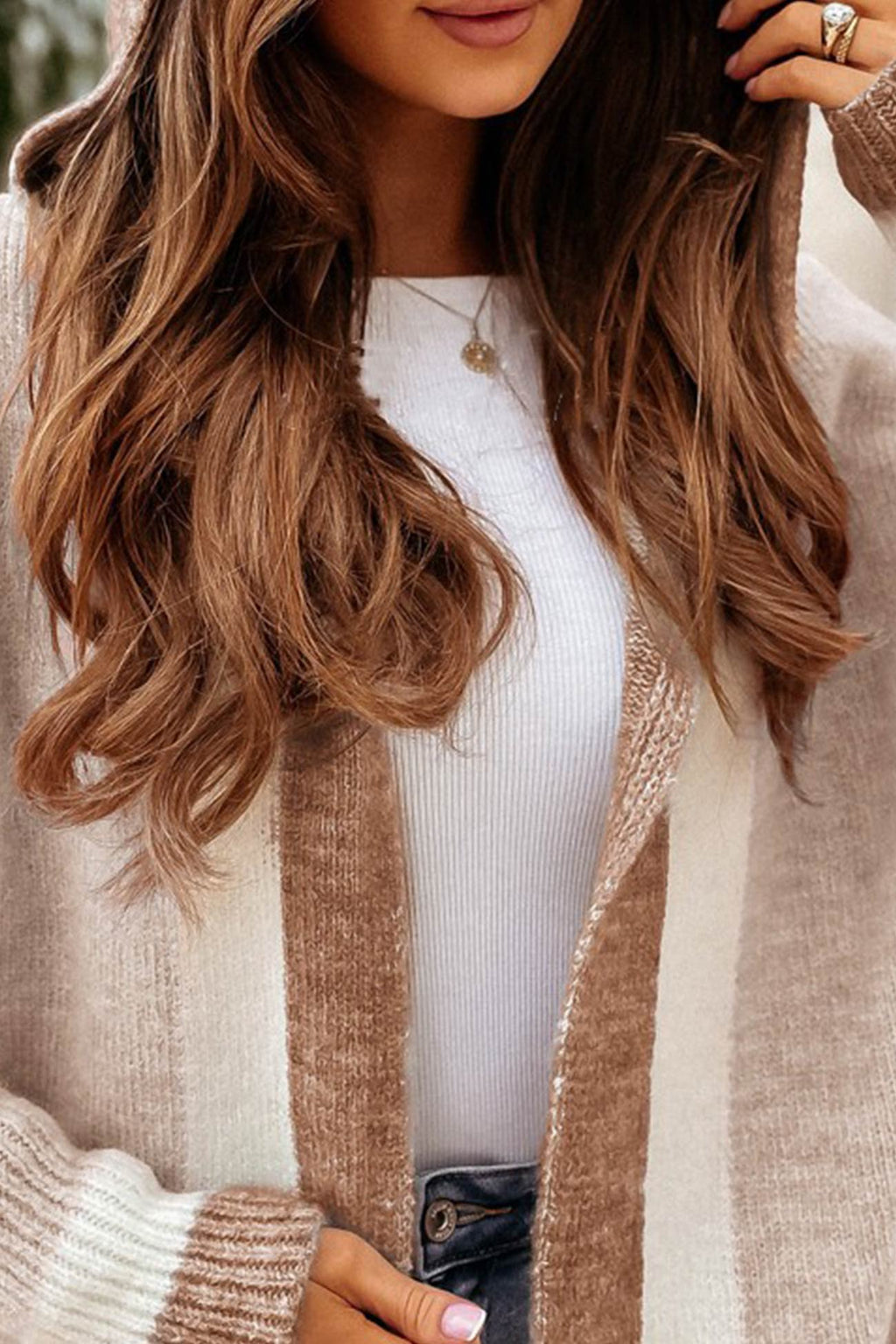 Ines | Longline Open-Front Ribbed Cardigan for Women