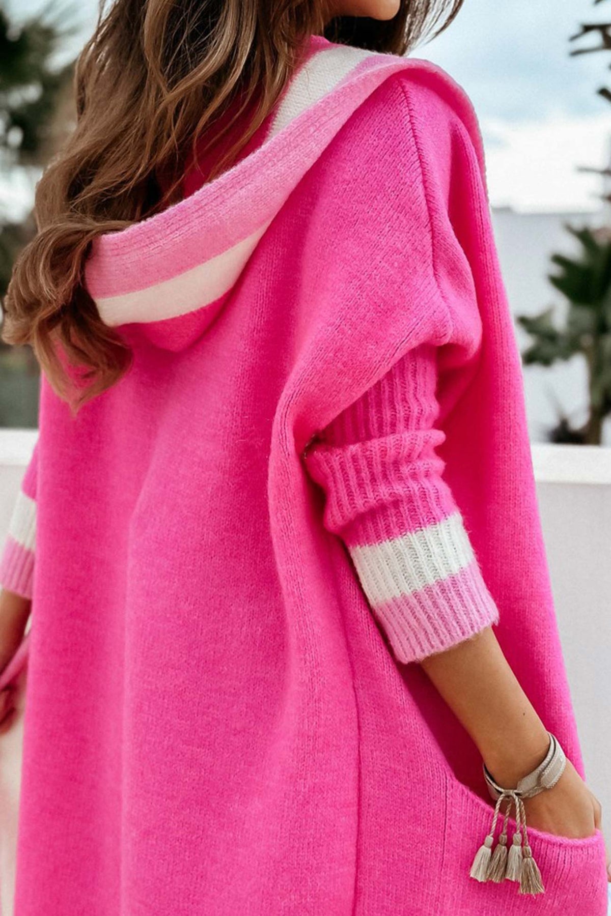 Ines | Longline Open-Front Ribbed Cardigan for Women