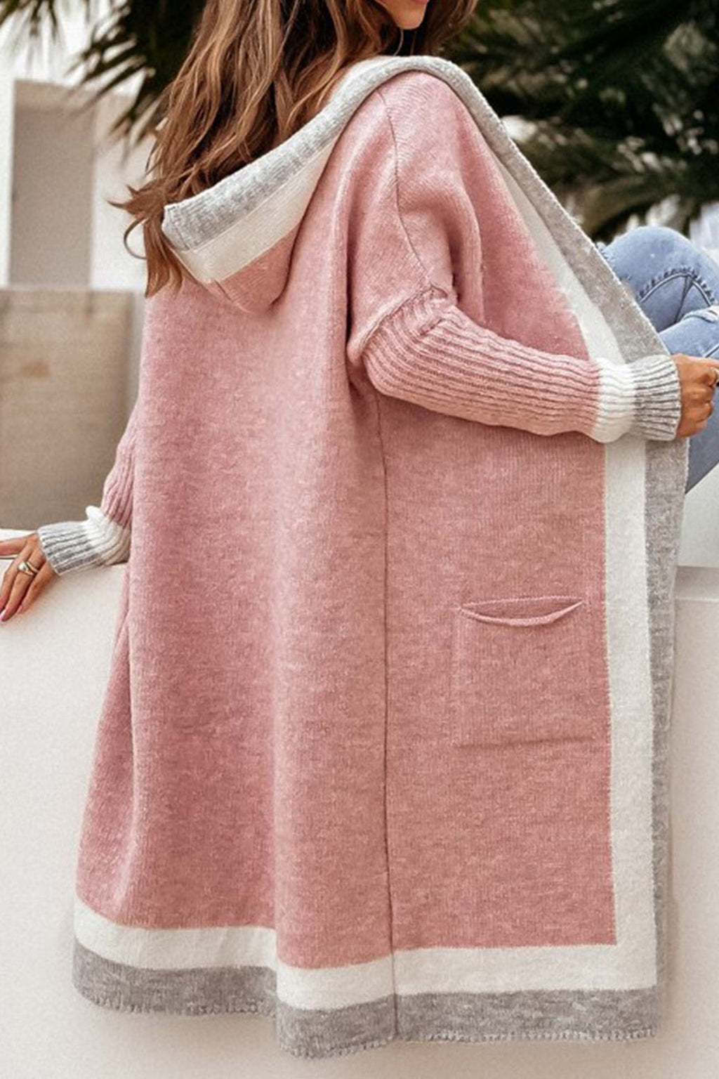 Ines | Longline Open-Front Ribbed Cardigan for Women