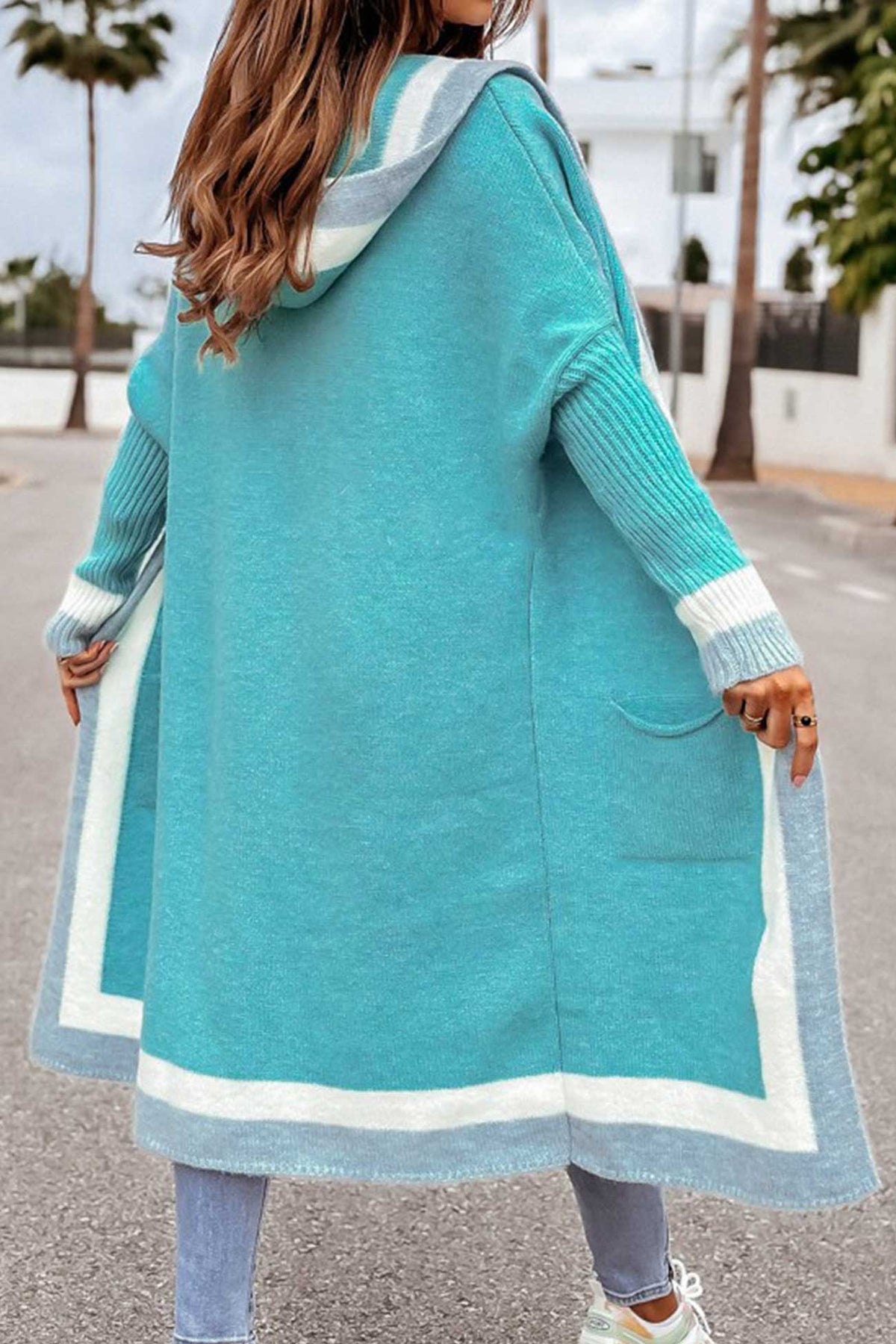 Ines | Longline Open-Front Ribbed Cardigan for Women