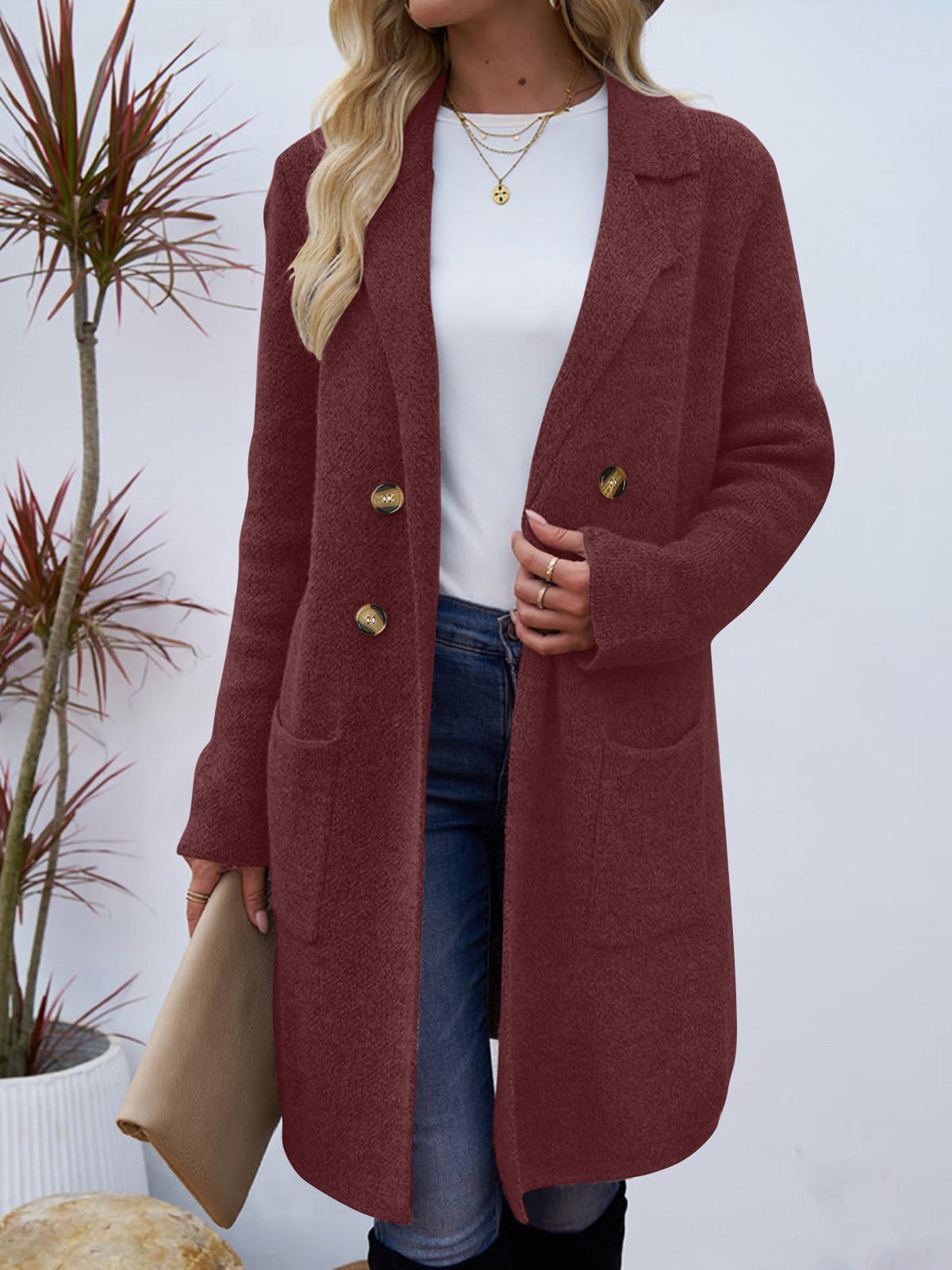 Nyssa | Longline Ribbed Cardigan with Button-Down Front for Women