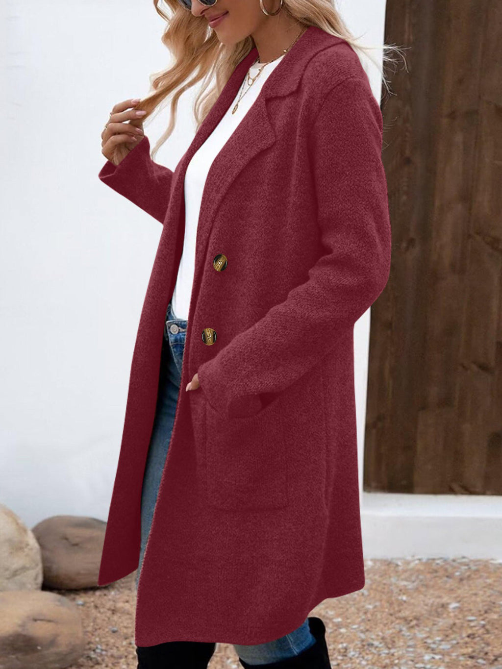 Nyssa | Longline Ribbed Cardigan with Button-Down Front for Women