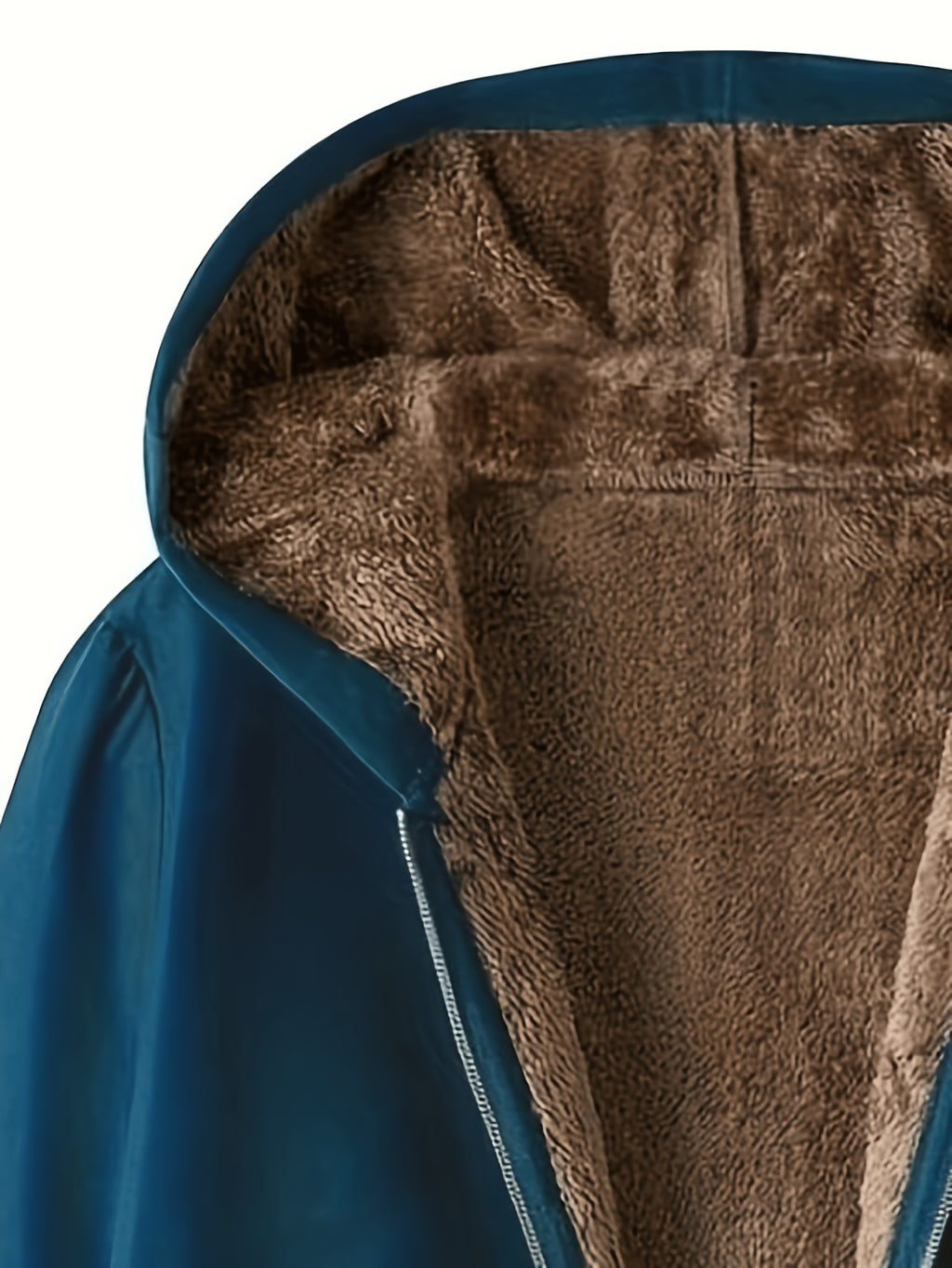 Bodil | Longline Hooded Fleece-Lined Open-Front Coat for Women
