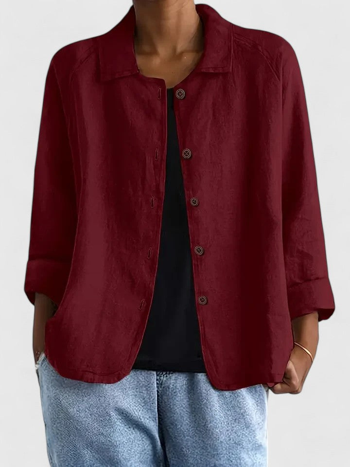 Claudine | Women's V-Neck Blouse Long Sleeve Elegant Top