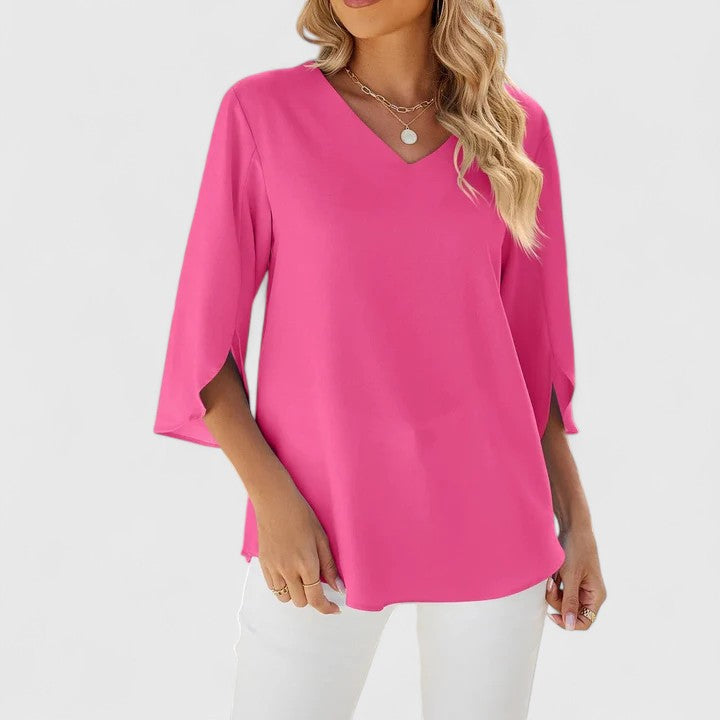 Debby | Women's Elegant V-Neck Long Sleeve Blouse