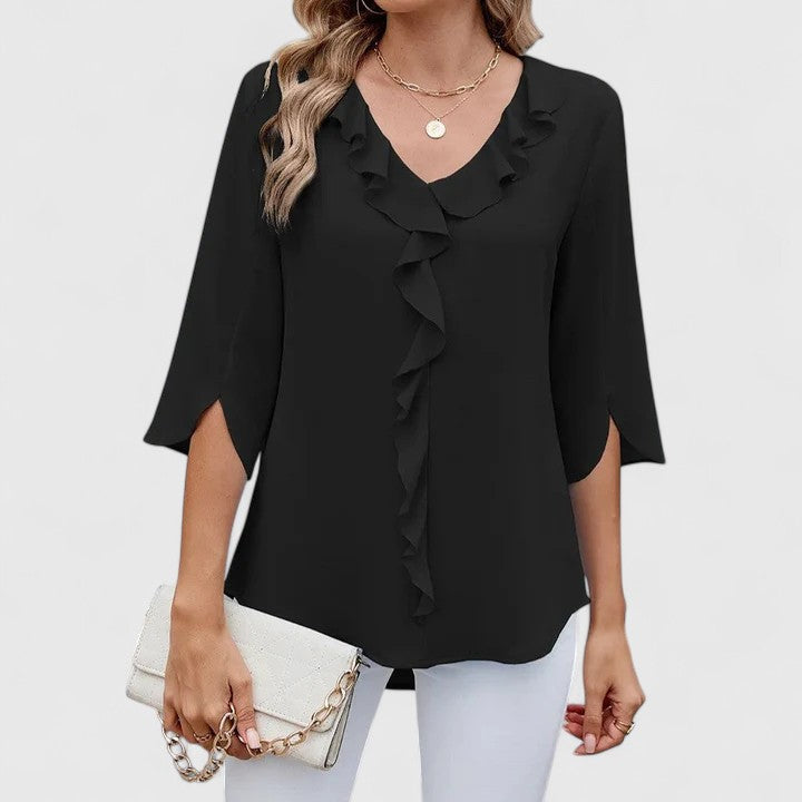 Debby | Women's Elegant V-Neck Long Sleeve Blouse