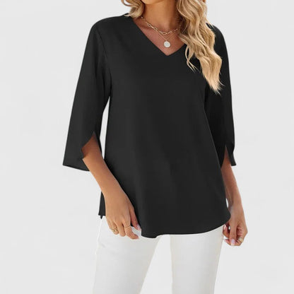 Debby | Women's Elegant V-Neck Long Sleeve Blouse