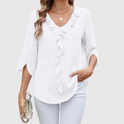 Debby | Women's Elegant V-Neck Long Sleeve Blouse