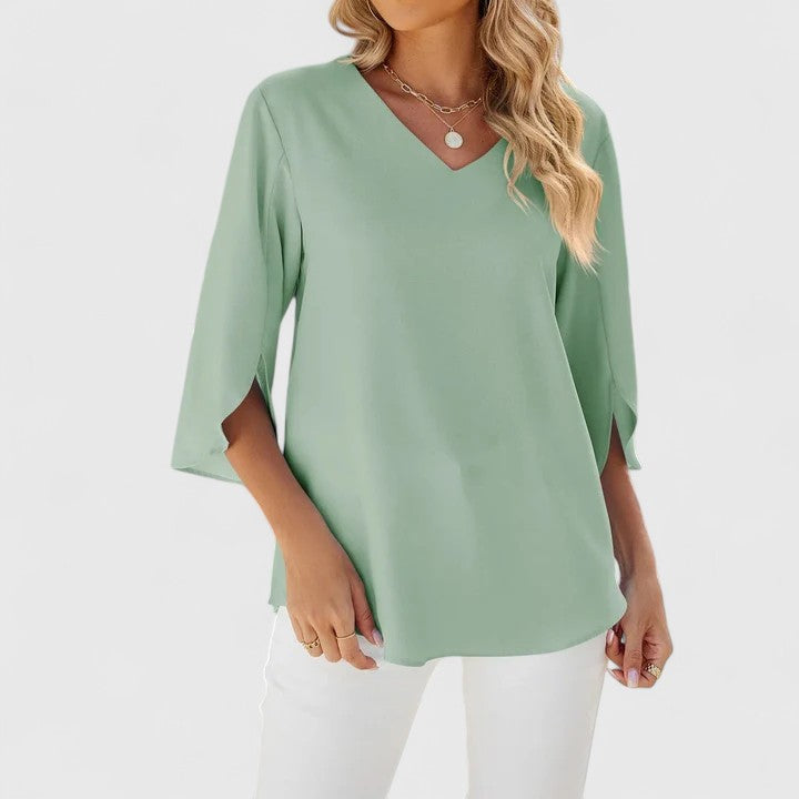 Debby | Women's Elegant V-Neck Long Sleeve Blouse