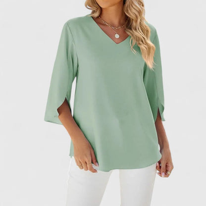 Debby | Women's Elegant V-Neck Long Sleeve Blouse