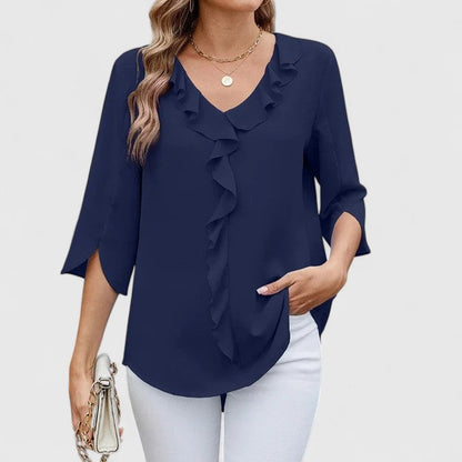 Debby | Women's Elegant V-Neck Long Sleeve Blouse