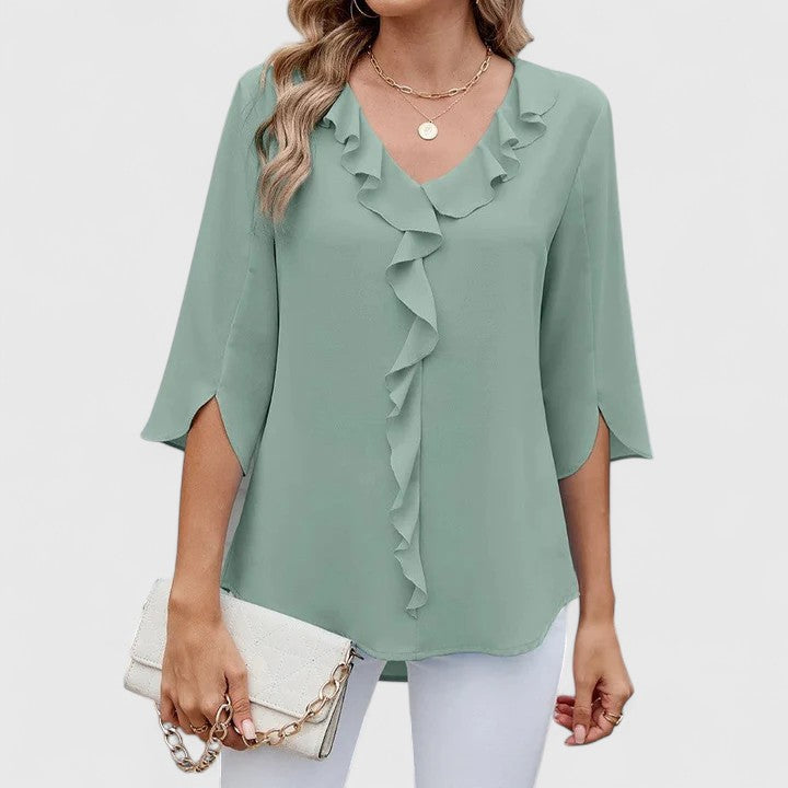 Debby | Women's Elegant V-Neck Long Sleeve Blouse