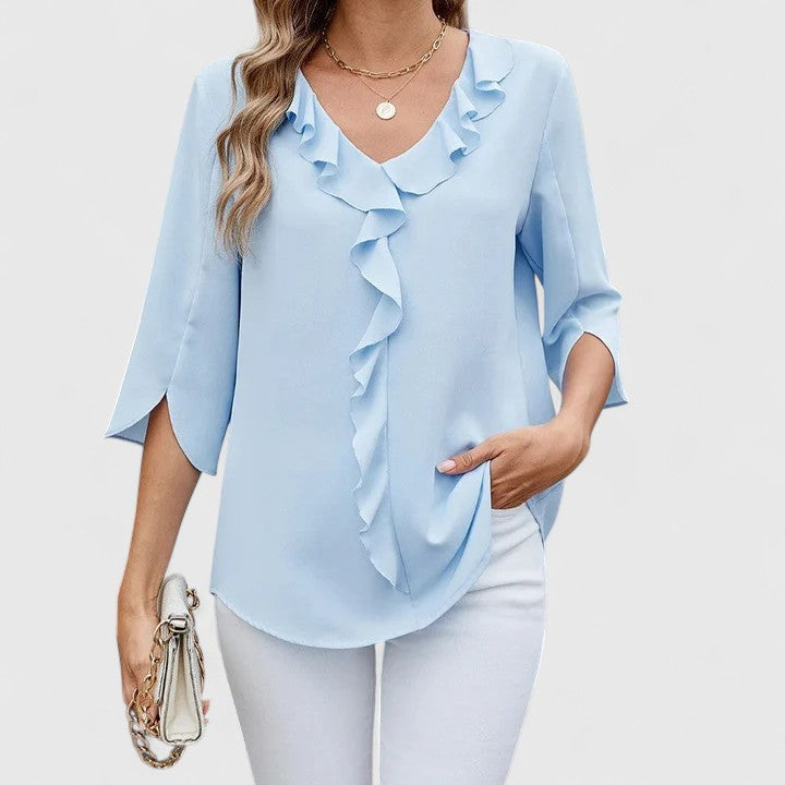 Debby | Women's Elegant V-Neck Long Sleeve Blouse