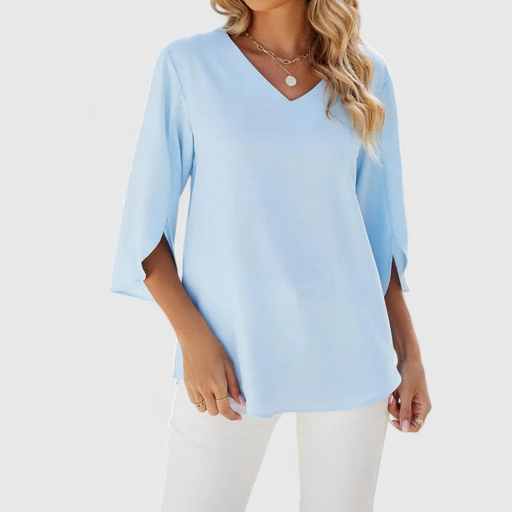 Debby | Women's Elegant V-Neck Long Sleeve Blouse
