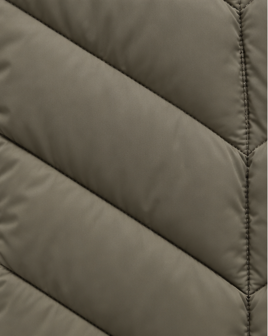 Annelise | Hooded Quilted Leather jacket with Chevron Padding