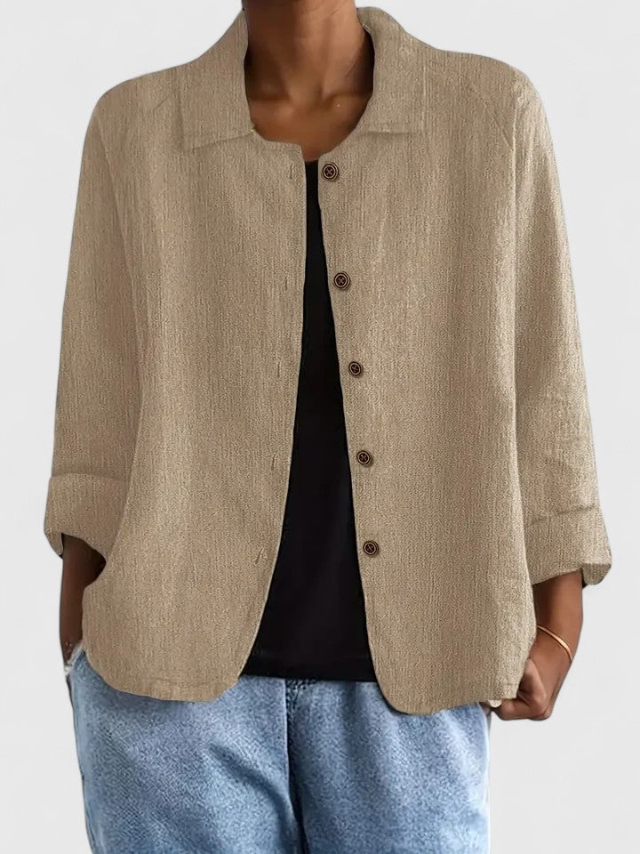 Claudine | Women's V-Neck Blouse Long Sleeve Elegant Top