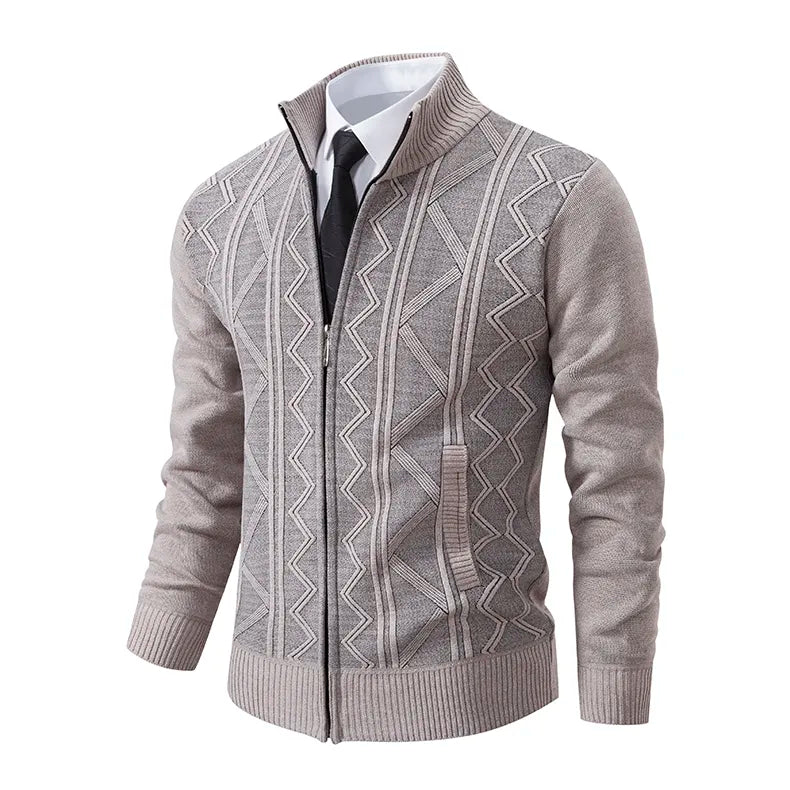 Vincent | Ribbed Zip-Front Cardigan Sweater for Men