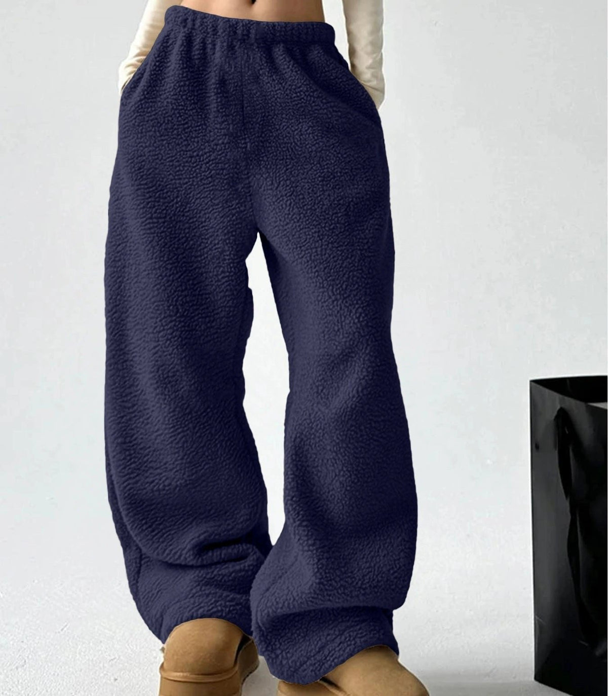 Aase | Textured Wide-Leg Fleece Pants for Women
