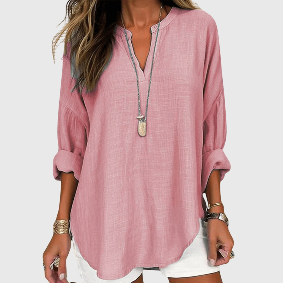 Lenara | Women's Flowy Long Sleeve Blouse – Beach & Casual Wear