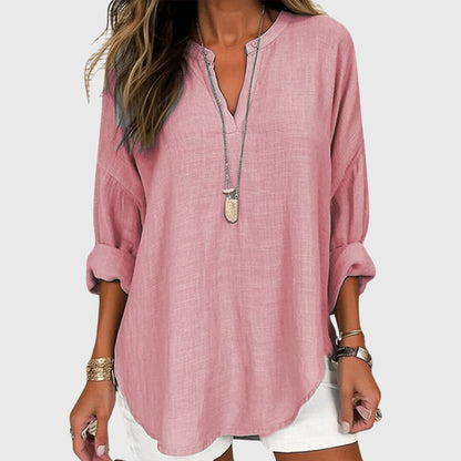 Lenara | Women's Flowy Long Sleeve Blouse – Beach & Casual Wear