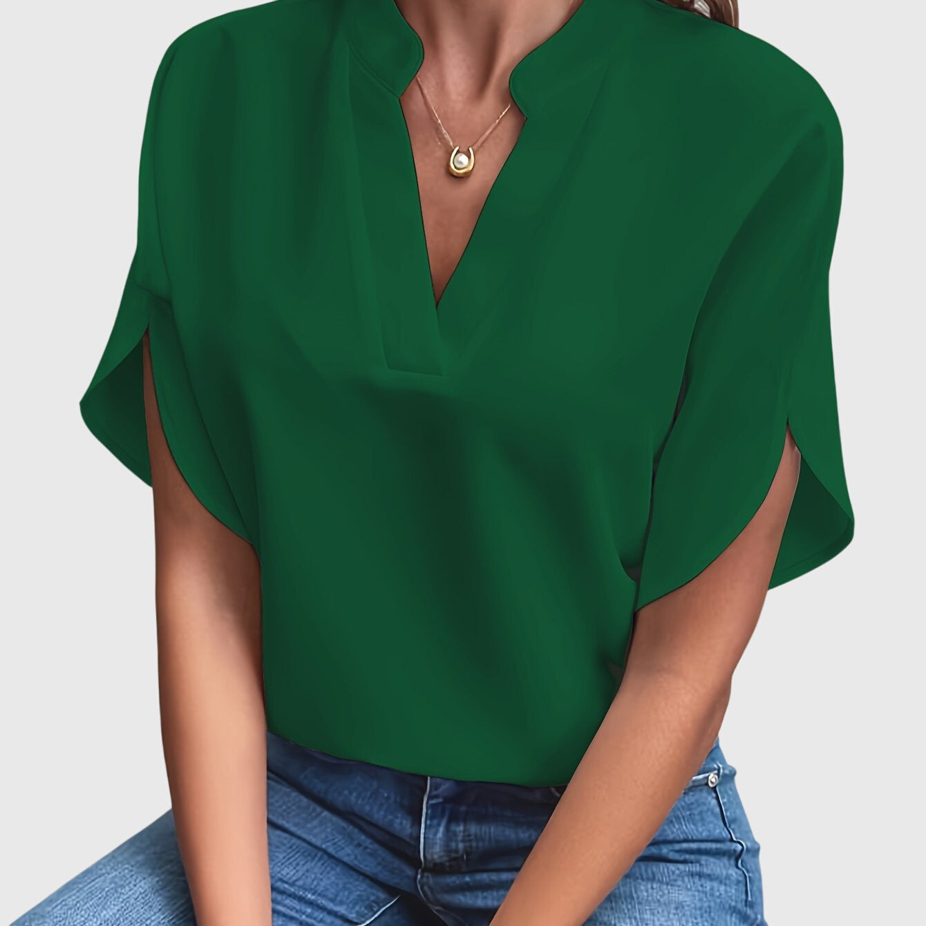 Kristie | Women's V-Neck Long Sleeve Blouse for Work