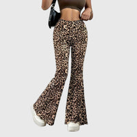 Leigha | Women's Leopard Print Bootcut Pants – High-Waist Night Out