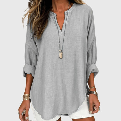 Lenara | Women's Flowy Long Sleeve Blouse – Beach & Casual Wear