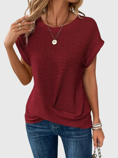 Isa | Women's Elegant Crew Neck Blouse for Work & Parties