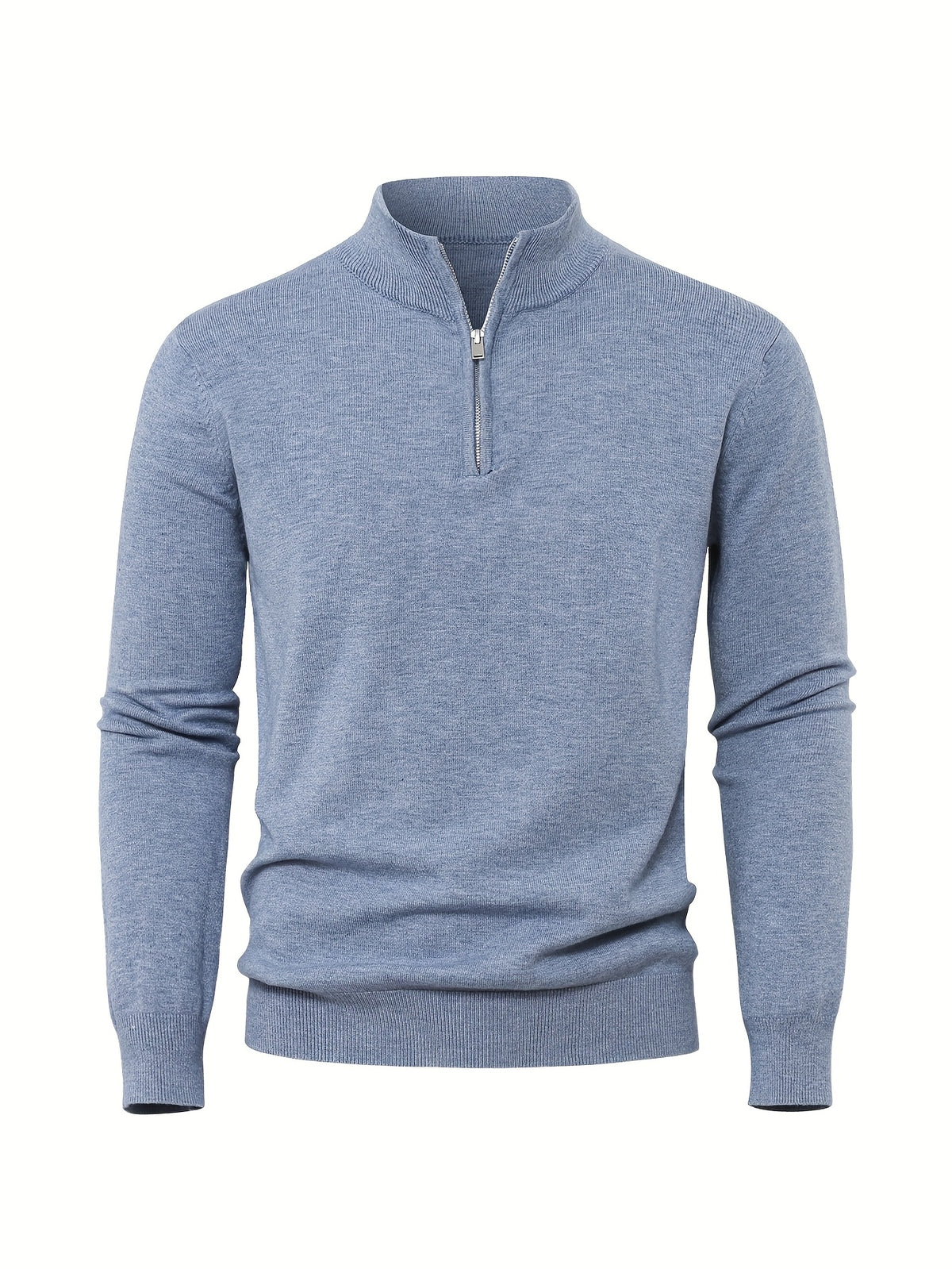 Rhys | Ribbed Quarter Zip Sweater with Mock Neck for Men