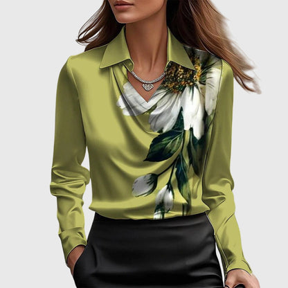 Brooklyn | Women's Elegant V-Neck Blouse - Polished Look