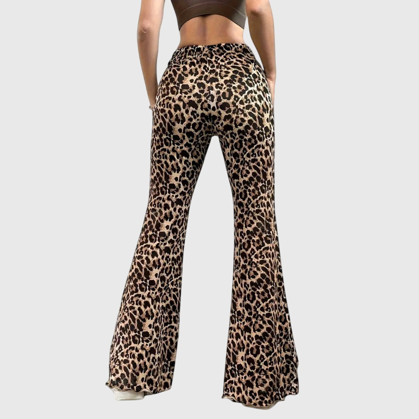 Leigha | Women's Leopard Print Bootcut Pants – High-Waist Night Out