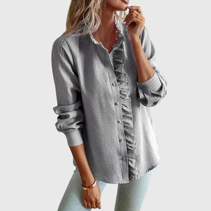 Kaitlyn | Women's Elegant V-Neck Blouse – Dressy Work Style
