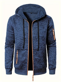 Matteo | Ribbed Zip-Up Hooded Sweater Jacket for Men