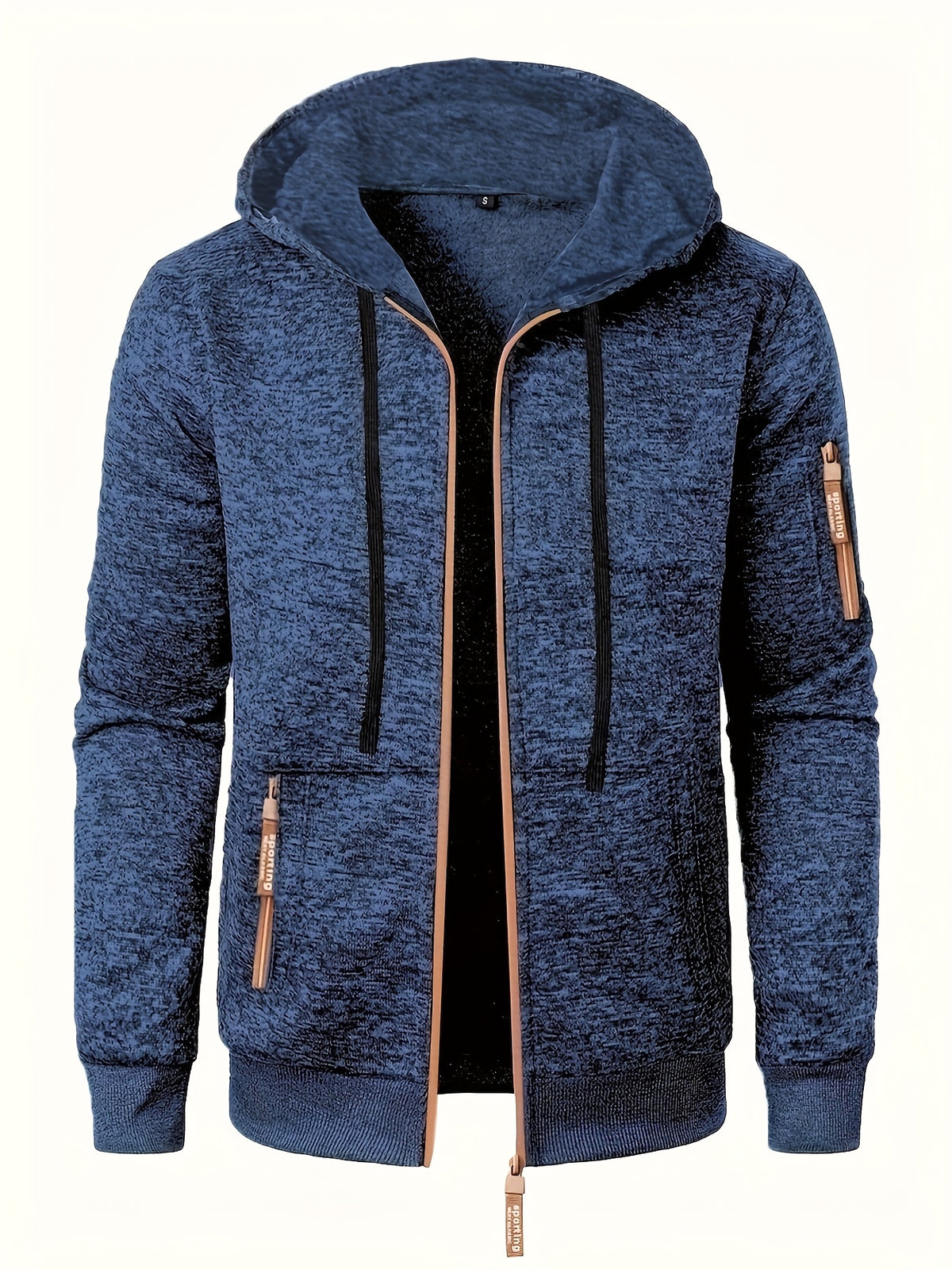 Matteo | Ribbed Zip-Up Hooded Sweater Jacket for Men