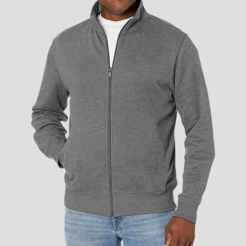 Casper | Slim Fit Collared Jacket with Zip-Up Closure for Men