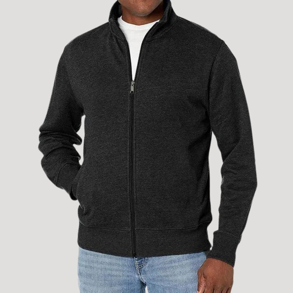 Casper | Slim Fit Collared Jacket with Zip-Up Closure for Men