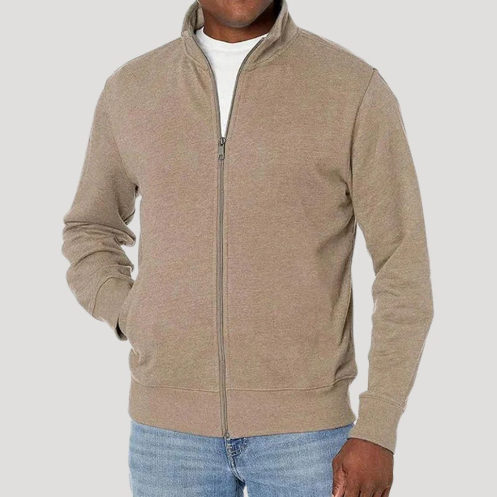 Casper | Slim Fit Collared Jacket with Zip-Up Closure for Men
